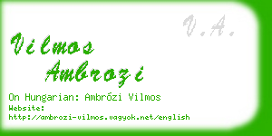 vilmos ambrozi business card